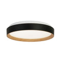 Sorrento LED Flush Black with Wood Transfer