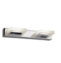 Luna 2Lt LED Wall Light - Chrome & Frosted Glass