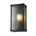 Cincinnati Outdoor Wall Lamp Aluminium, Clear ribbed glass