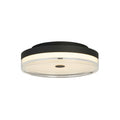 Cyprus LED Flush, Black Metal and Clear Acrylic