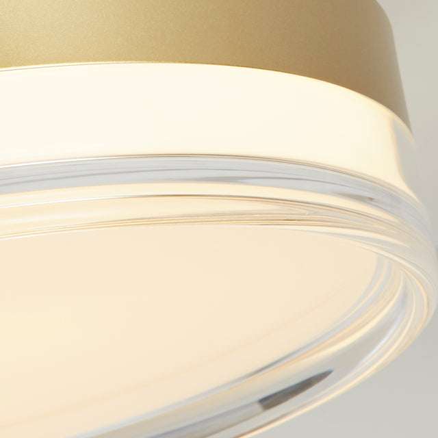 Cyprus LED Flush, Gold Metal and Clear Acrylic