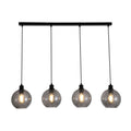 Radiance 4Lt Bar Pendant, Black Metal and Smoked Glass