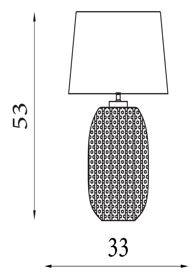 Cameo 1Lt Table Lamp, Blue Glass with Natural Linen Shade