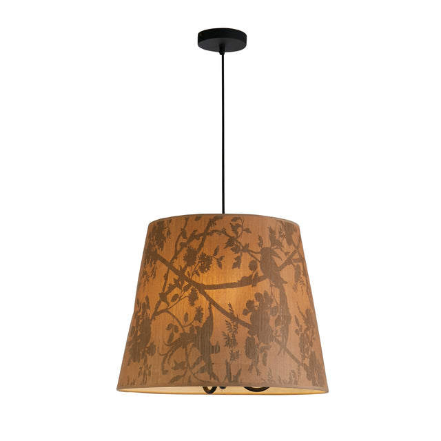 Isla 3Lt Pendant, Recycled Paper Shade and Black Metal