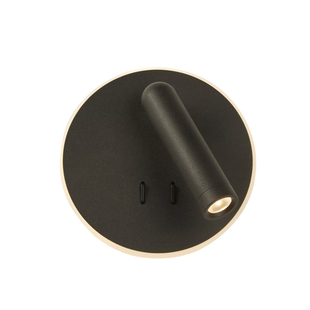 Cher LED Wall Light, Black Metal