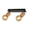 Spinny 2Lt Spotlight - Wood & Matt Black Metal
