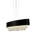 Glamour 8Lt Oval Pendant - Black Velvet & Clear Crystal