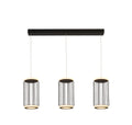 Circolo 3Lt Cage Bar Pendant - Black Metal & White Silicon