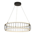 Circolo Cage Drum Pendant - Black Metal & White Silicon