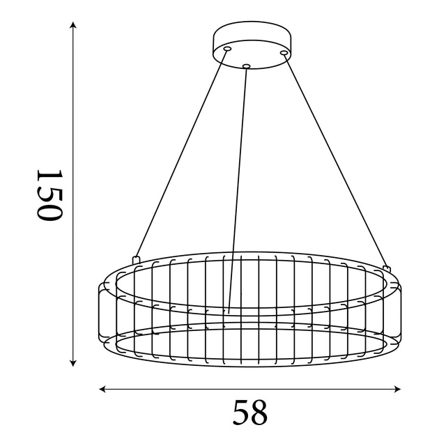 Circolo Cage Drum Pendant - Black Metal & White Silicon