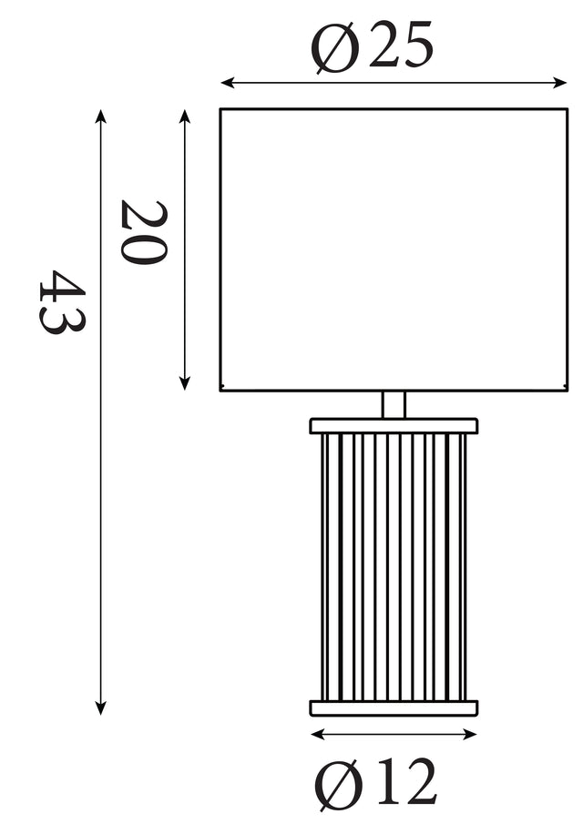 Swizzle 1Lt Table Lamp, Gold Metal and White Shade