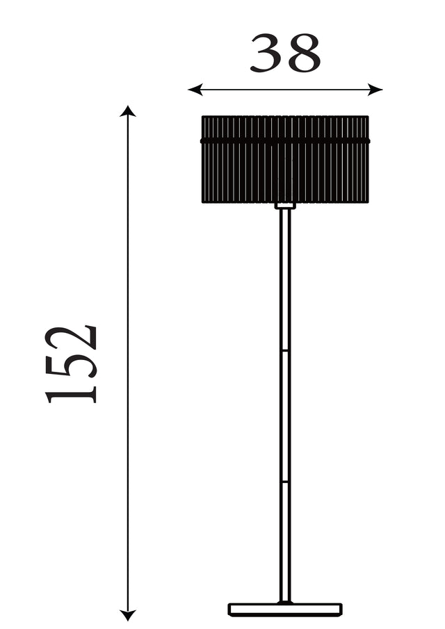 Swizzle 1Lt Floor Lamp, Gold Metal with Champagne Rods