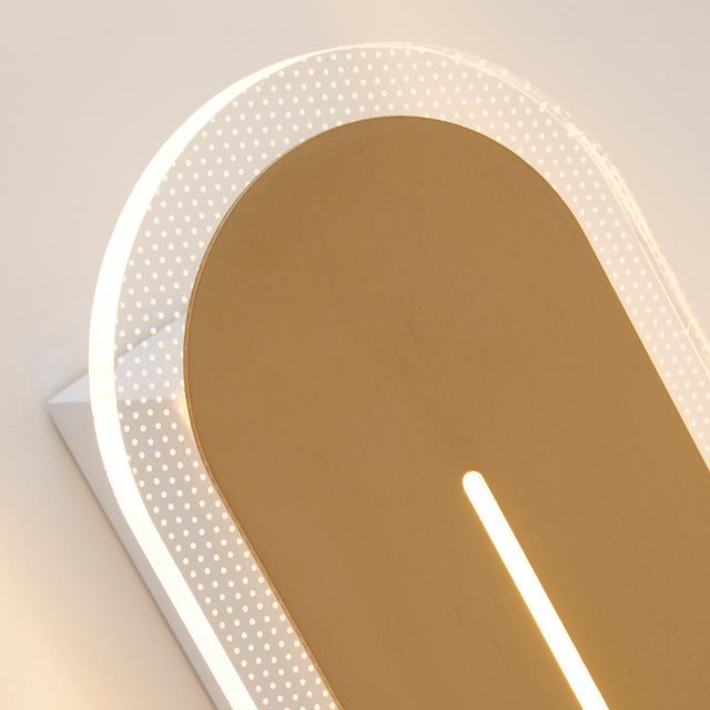Couper LED Wall Light, Satin Brass Metal with Clear Acrylic