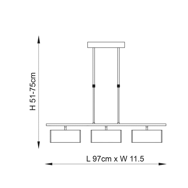 Clef 3lt linear semi flush