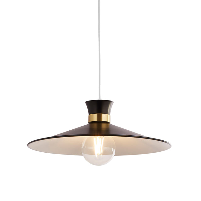 Balham Pendant - Black & Gold Metal
