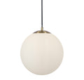 Atom II Pendant - Satin Brass & Opal Glass
