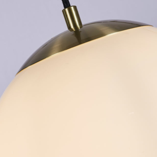 Atom II Pendant - Satin Brass & Opal Glass