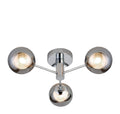 Oscar 3Lt Flush - Chrome Metal & Smoked Glass
