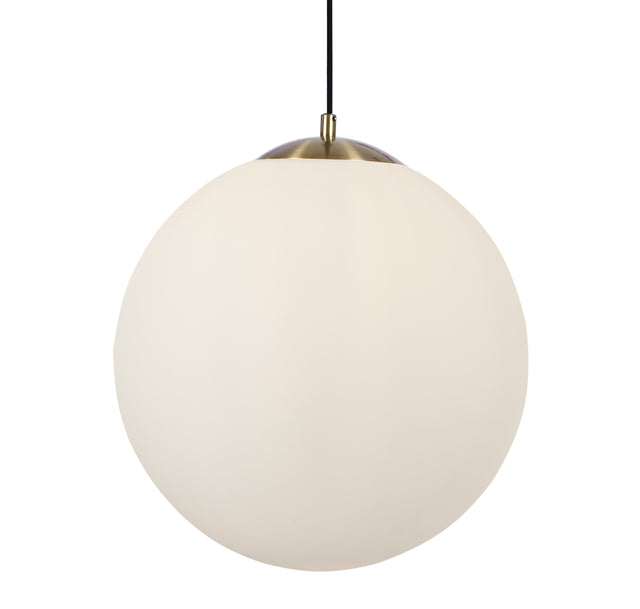 Atom II Pendant - Satin Brass & Opal Glass
