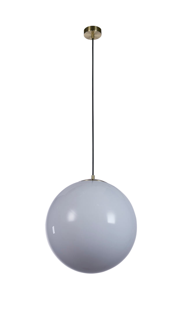 Atom II Pendant - Satin Brass & Opal Glass