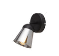 Mega Spotlight Wall Light - Black Metal & Smoked Glass