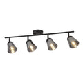 Mega 4Lt Bar Spotlight - Black Metal & Smoked Glass