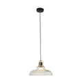 Glossop Pendant - Glass, Black & Brass Metal