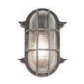 Bulkhead Oval Outdoor Wall/Ceiling Light - Black Silver