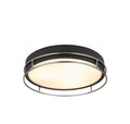 Phoenix 3Lt Flush -Black, Chrome Metal & Frosted Glass Diffu