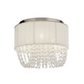 Bellano 3Lt Flush - Chrome Metal,White Fabric,Clear Acrylic