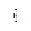 Clamp Wall Light - Black Metal, Ribbed Clear & Opal Diffuser