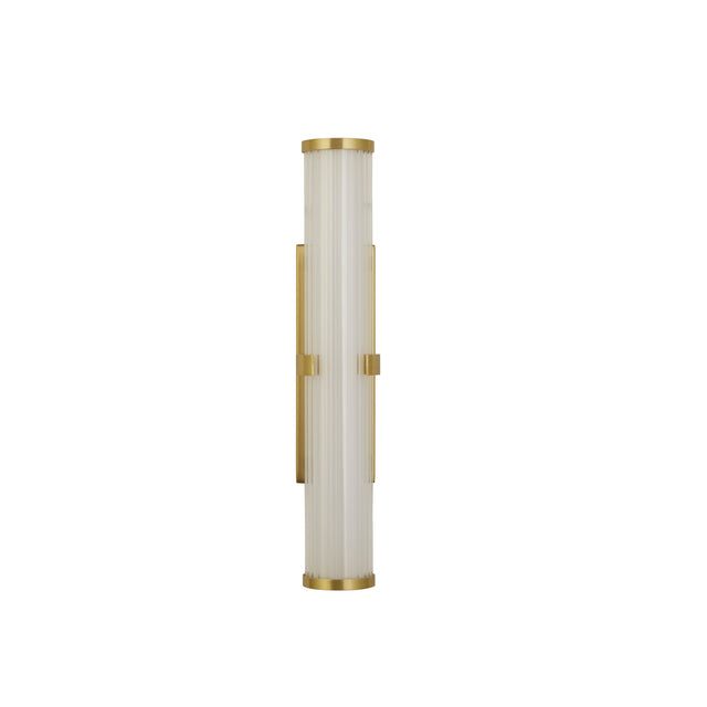 Clamp Wall Light - Gold Metal, Ribbed Clear & Opal Diffuser