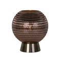 Mila Table Lamp - Antique Brass Metal & Brown Glass