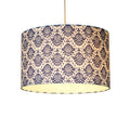June Sapphire Print Drum Shade