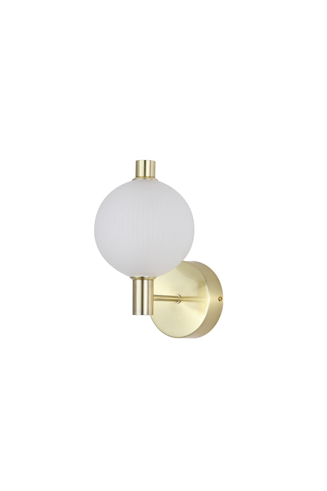 Luminique LED Wall Light, Satin Brass Metal with Glass