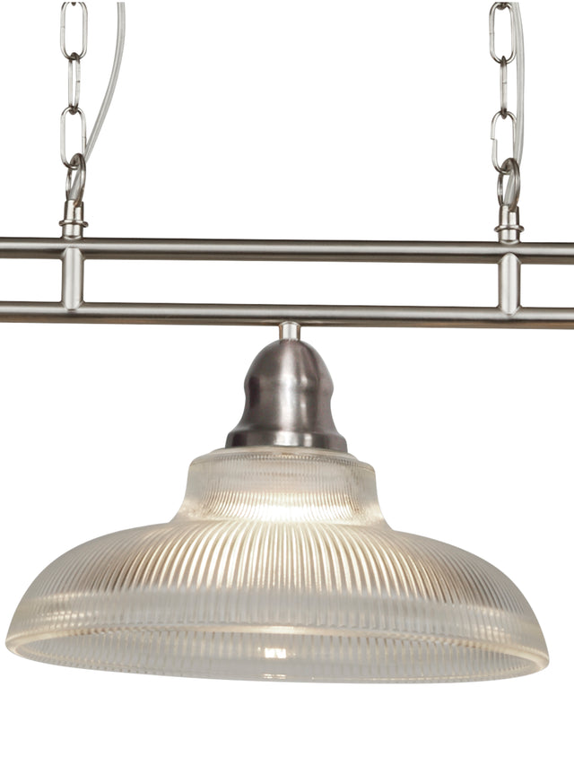 Bistro III 3Lt Bar Pendant - Satin Silver Metal