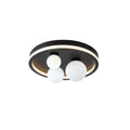 Trident 3Lt LED Flush, Black Metal and Opal Glass Balls
