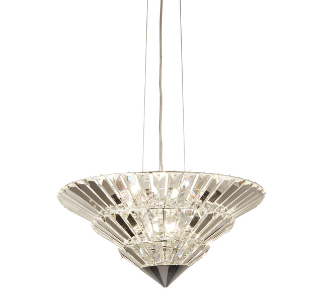 Savannah 8Lt Pendant To Flush - Chrome Metal & Clear Crystal