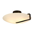 Sundial Flush - Black Metal & Frosted Glass