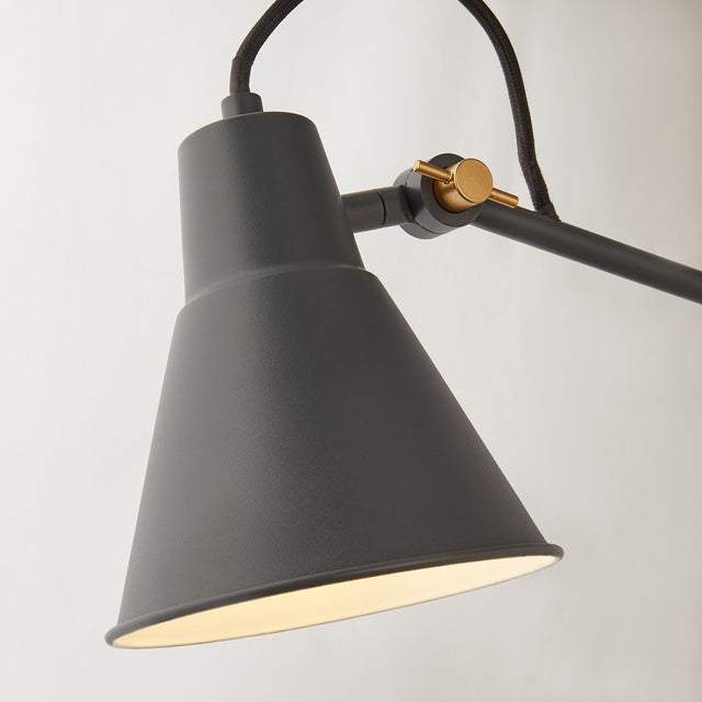 Swing Arm Wall Light - Grey Metal