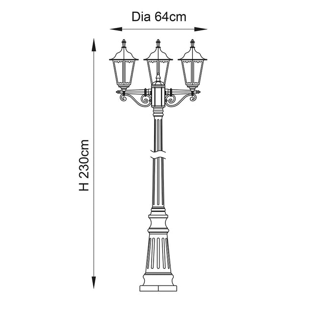Burford 3lt lamp post
