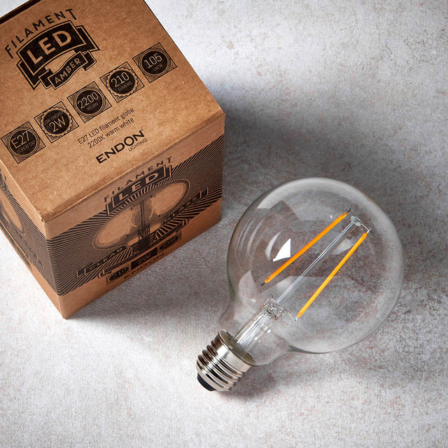 E27 LED filament globe 95mm dia