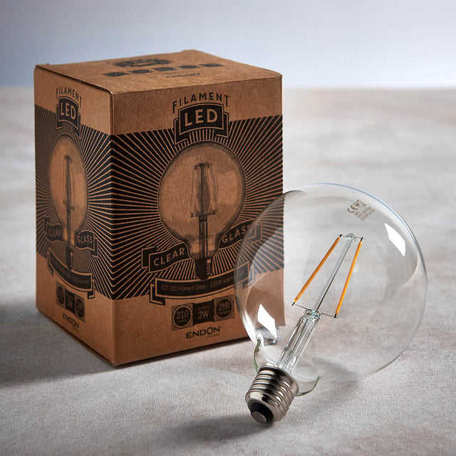 E27 LED filament globe 125mm dia