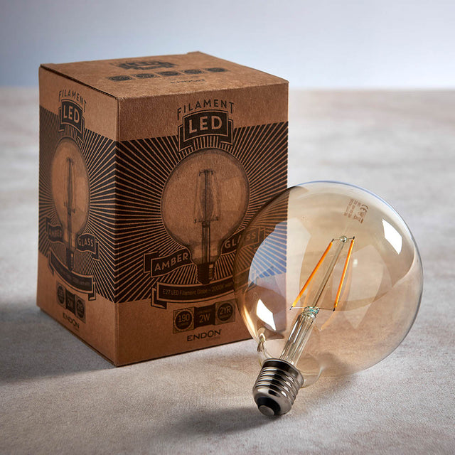 E27 LED filament globe 125mm dia