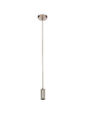 Suspension Cable - Satin Silver Metal & Grey Braided Cable