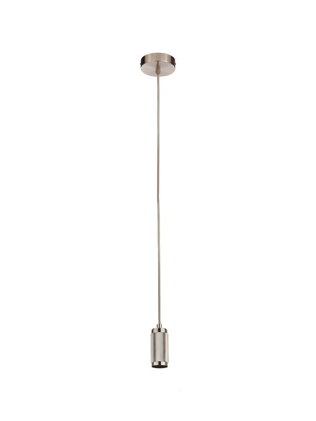 Suspension Cable - Satin Silver Metal & Grey Braided Cable