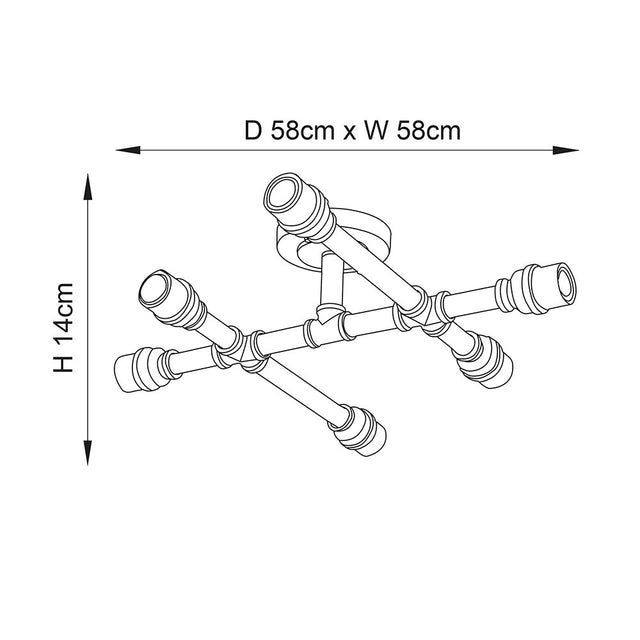 Pipe 6lt semi flush