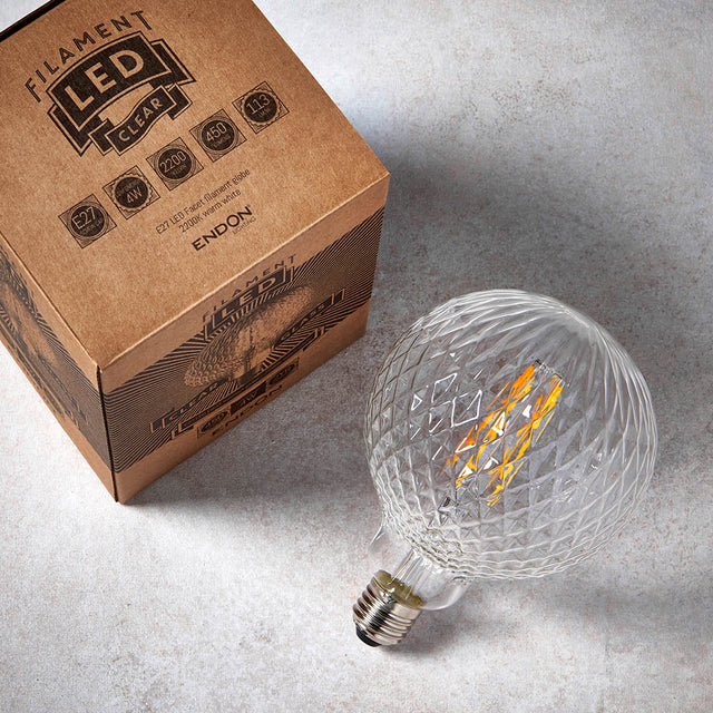 Facet E27 LED Filament 125mm dia