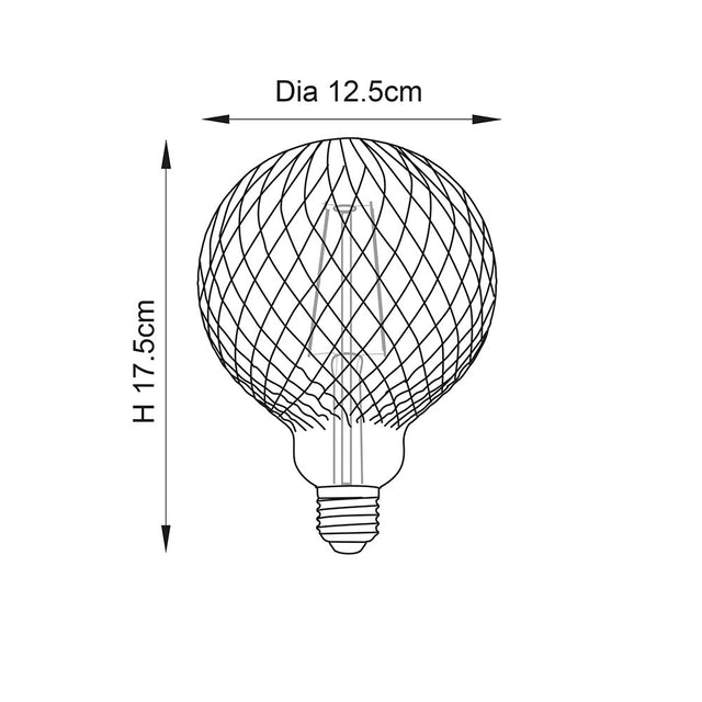 Facet E27 LED Filament 125mm dia