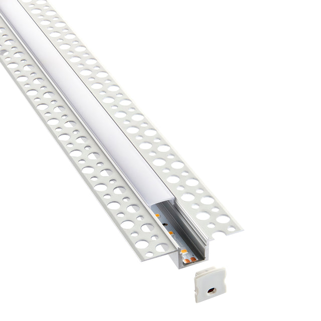 Rigel Plaster-in 2m Aluminium Profile/Extrusion Silver